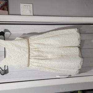 American princess embellished escalloped lace dress